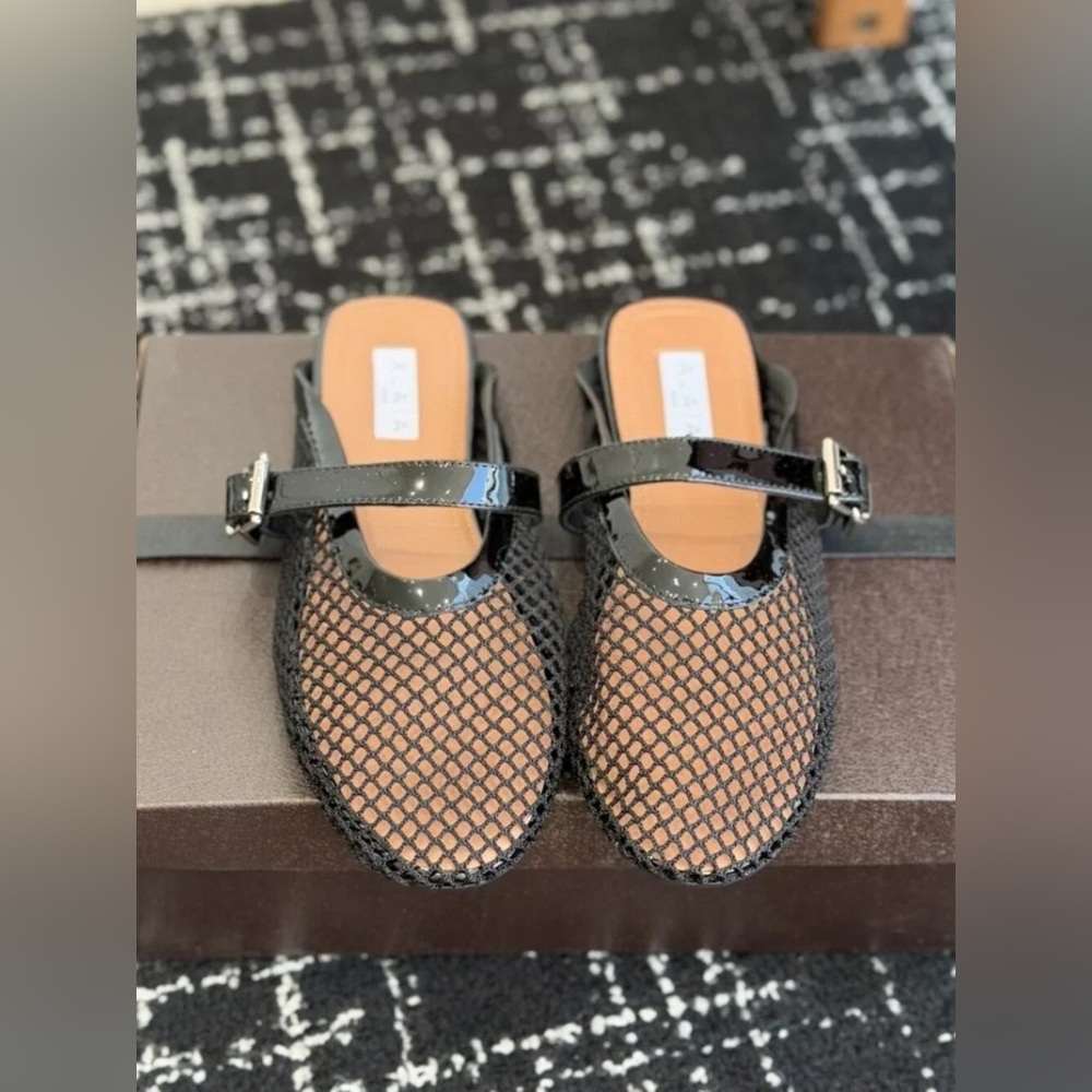 Alaia Mesh Buckle Mule Slippers - Picture 8 of 8